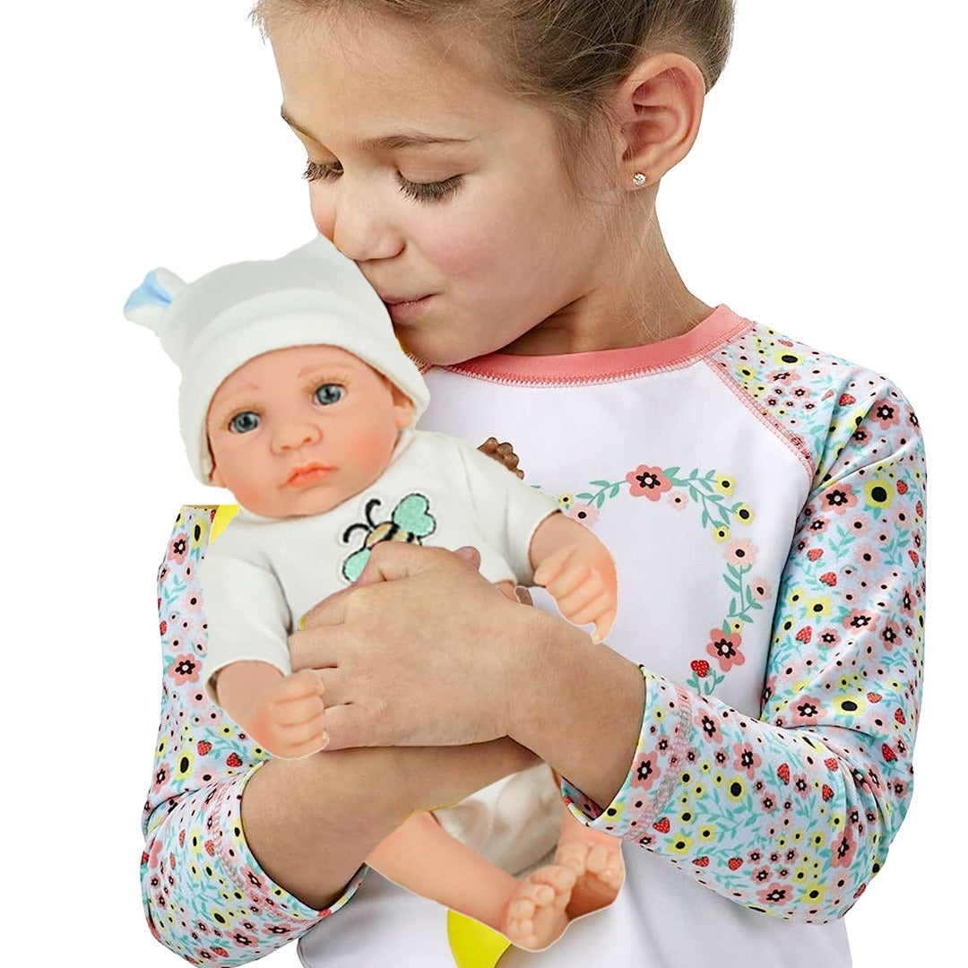 Coo11 Baby Doll for kids, Soft Mini doll for girls, 28 cm soft Vinyl Realistic Baby doll for Girls kids Boys, Toy Gifts for kids and toddlers, suitable for Aged 1+, White