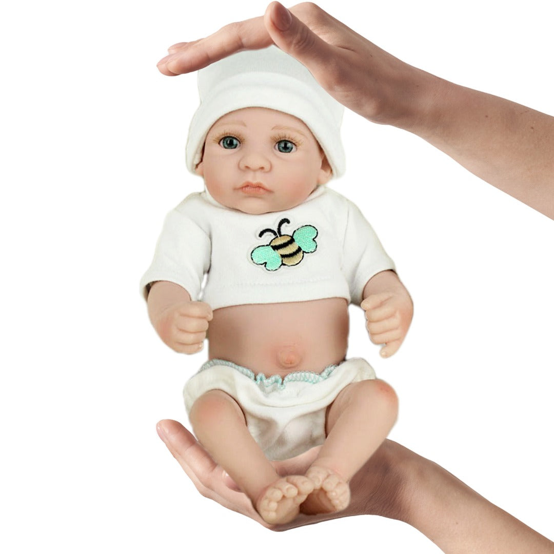 Coo11 Baby Doll for kids, Soft Mini doll for girls, 28 cm soft Vinyl Realistic Baby doll for Girls kids Boys, Toy Gifts for kids and toddlers, suitable for Aged 1+, White