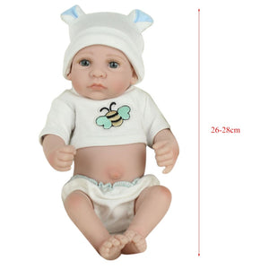 Coo11 Baby Doll for kids, Soft Mini doll for girls, 28 cm soft Vinyl Realistic Baby doll for Girls kids Boys, Toy Gifts for kids and toddlers, suitable for Aged 1+, White