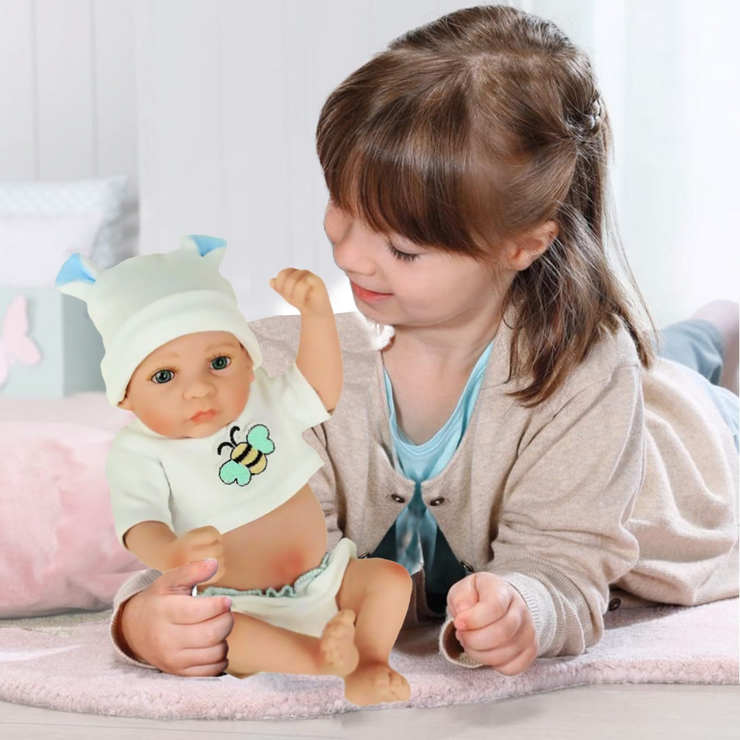 Coo11 Baby Doll for kids, Soft Mini doll for girls, 28 cm soft Vinyl Realistic Baby doll for Girls kids Boys, Toy Gifts for kids and toddlers, suitable for Aged 1+, White