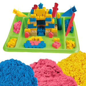 Coo11 Motion Play Sand Block Set 750G Play Magic Sand Toys For Kids & Toddlers, Sand Castle Compatible with Any Molding Clay, Travel Beach Toys for Toddlers