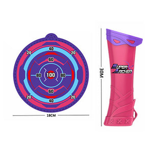 Coo11 57 CM Large Kids Lightweight Bow And Arrow Toy 1 Bow 3 Arrows 1 Wall Mounted Target, Safe Durable Indoor Outdoor Shooting Archery Full Set (Pink and Purple) Boys & Girls 3+ Year