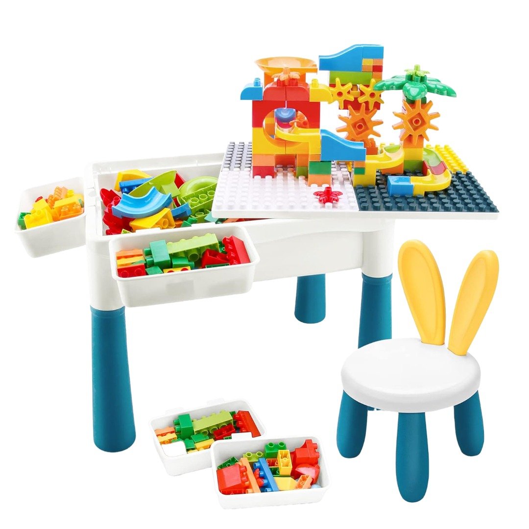 Coo11 Kids Multi functional Building Block Table, Educationa Creative Toys, High Quality, Fun Learning Game, Portable, Lightweight, Perfect gift for Boys & Girls, Suitable for 3+