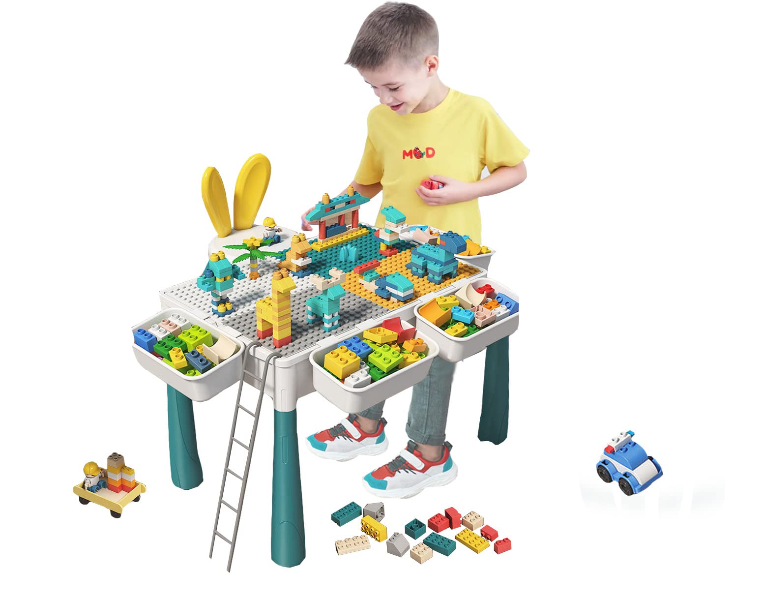 Coo11 Kids Multi functional Building Block Table, Educationa Creative Toys, High Quality, Fun Learning Game, Portable, Lightweight, Perfect gift for Boys & Girls, Suitable for 3+