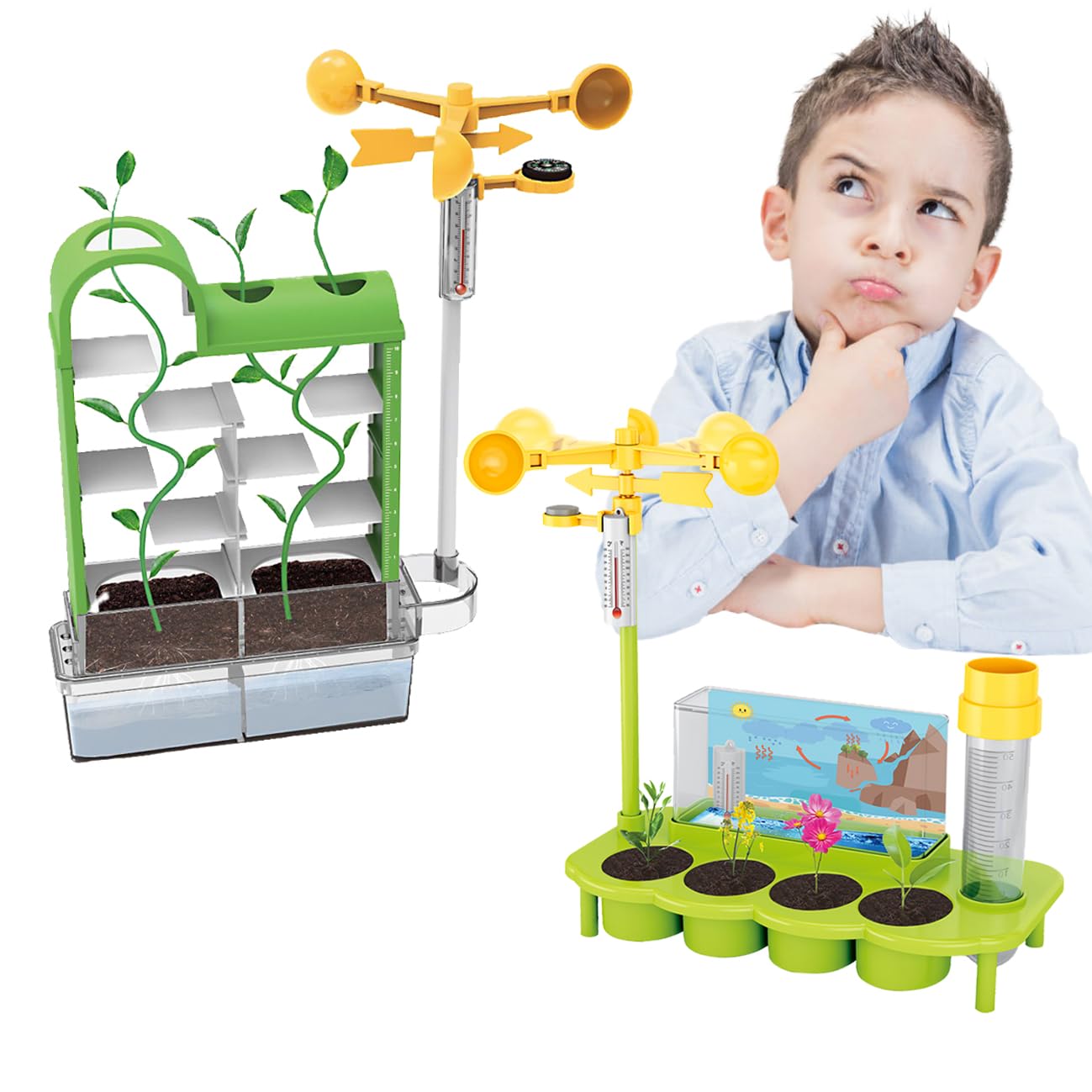 COO11 Combo Plant Growing Set- Stem Weather Station Water Table & Plant Tree Kids Fun Game Toys, Outdoor Garden Toy Encourages Creative Play, Safe & Portable Kids Table for Girls & Boys 8+ Years