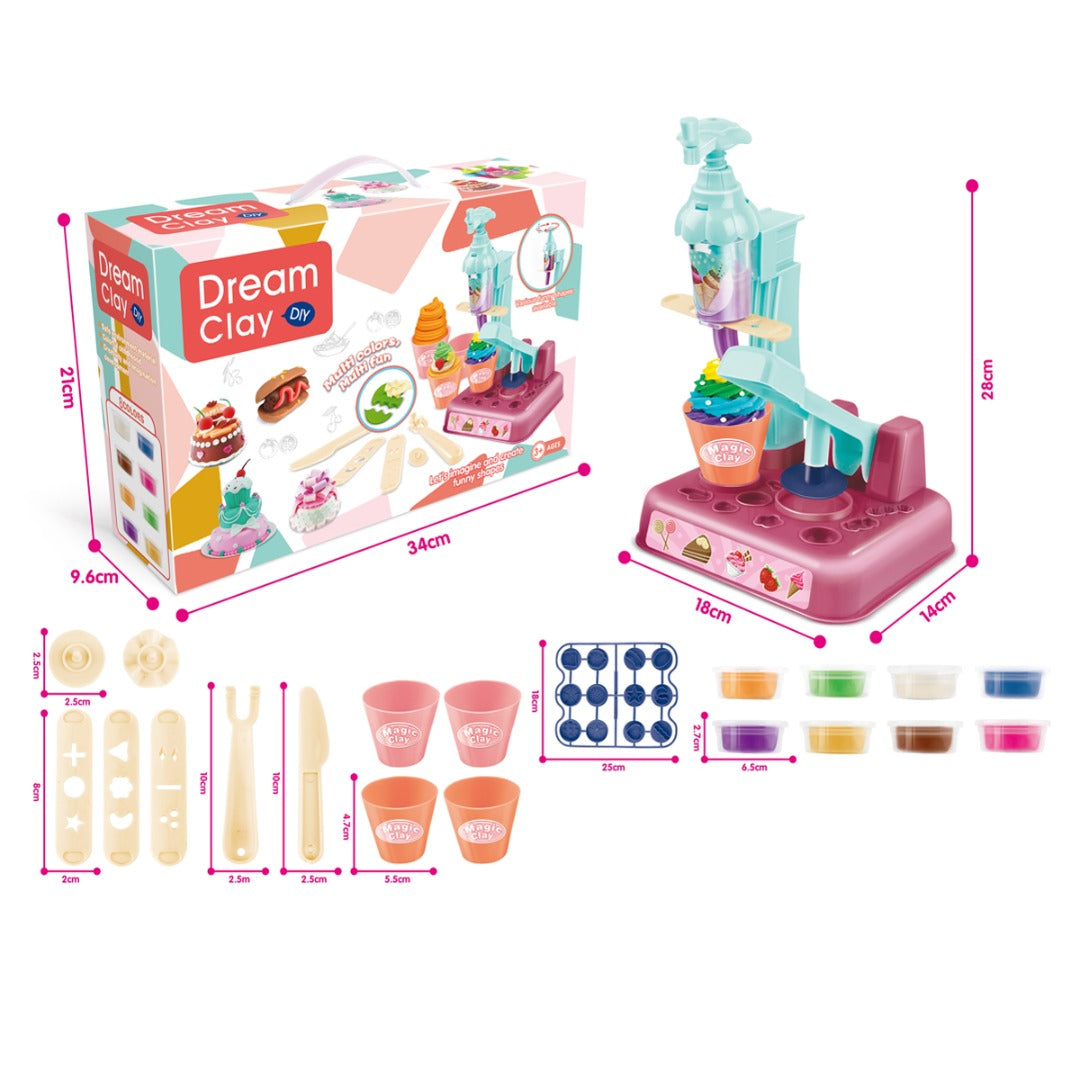 COO11 26 Pcs Clay Dough Tool Kit and 24 Pcs DIY Creative Arts & Craft Playset with Accessories Clay Extruders Roller Molds Storage Box Toy Gift Age 3+