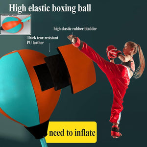 Coo11 90-120 CM Punching Bag Boxing Gloves Adjustable with Stand Set Toy Boys & Girls Freestanding Punch Juniors Kids, Stand Inflatable Youth Fitness Exercise Toy Gifts for Kids Age 3-10 Years Old