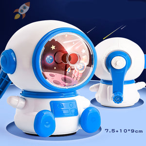 Coo11 Kids Astronaut Design Pencil Sharpener, Kindergarden Hand-Crank Cute Primary School Fun, Multifunctional, Easy Sharpening, Stationery Gift for Boys & Girls, Suitable for 3+ (Blue)