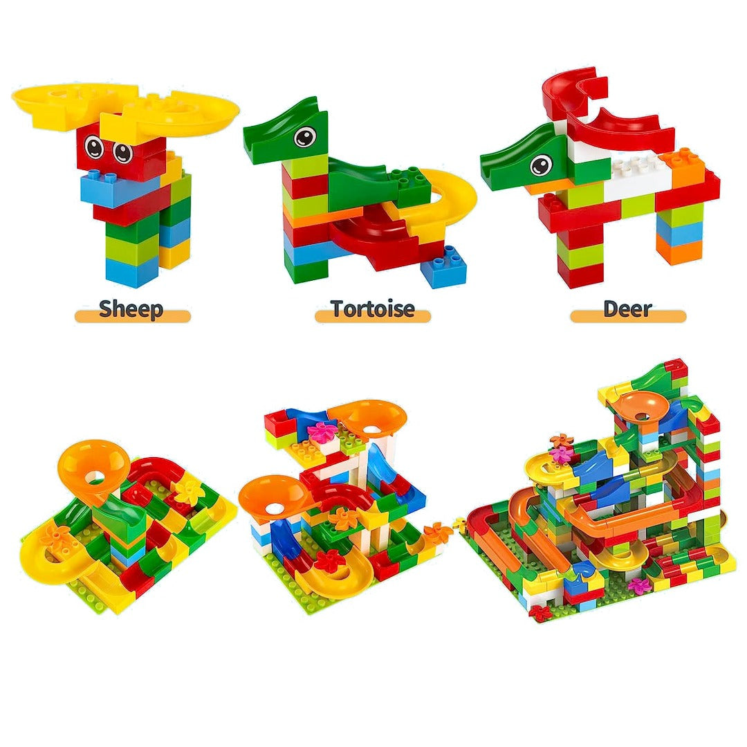 Coo11 Kids 125 pcs Building Blocks, Cognitive Color Fun Learning Game, Construction Toys Educational Toy, Perfect Gift for Boys & Girls, Suitable for 3+ kids