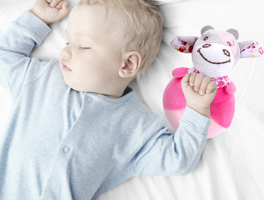 Coo11 Pink Teddy Cow Baby Stuff Toy, Cuddly Cute Soft and Safe Toy, Lightweight Easy to Carry and Easy to Clean Babies Soothed Toy, Plush Toy for kids, Unisex Suitable for age 0+ 24 Months Years Old