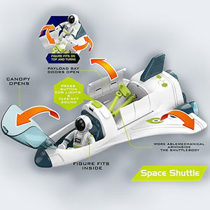 Coo11 4 in 1 Space Shuttle Model Toys, Rocket Adventures Game Toys for Childrens Spaceship Astronauts Rover Exploration Vehicle for 6, 7, or 9 Years Old.