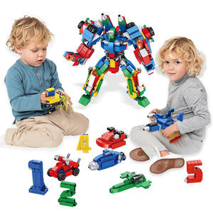 Transforming Robot truck air plane 12 IN 1 Set, 570 pcs Kids Toy Blocks Construction Building block Engineering Vehicles Toy Education Kit, Cars Convert to Mega Robot