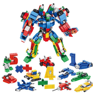 Transforming Robot truck air plane 12 IN 1 Set, 570 pcs Kids Toy Blocks Construction Building block Engineering Vehicles Toy Education Kit, Cars Convert to Mega Robot