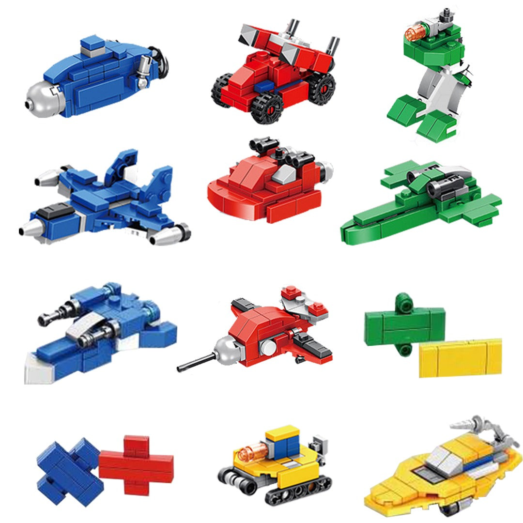 Transforming Robot truck air plane 12 IN 1 Set, 570 pcs Kids Toy Blocks Construction Building block Engineering Vehicles Toy Education Kit, Cars Convert to Mega Robot