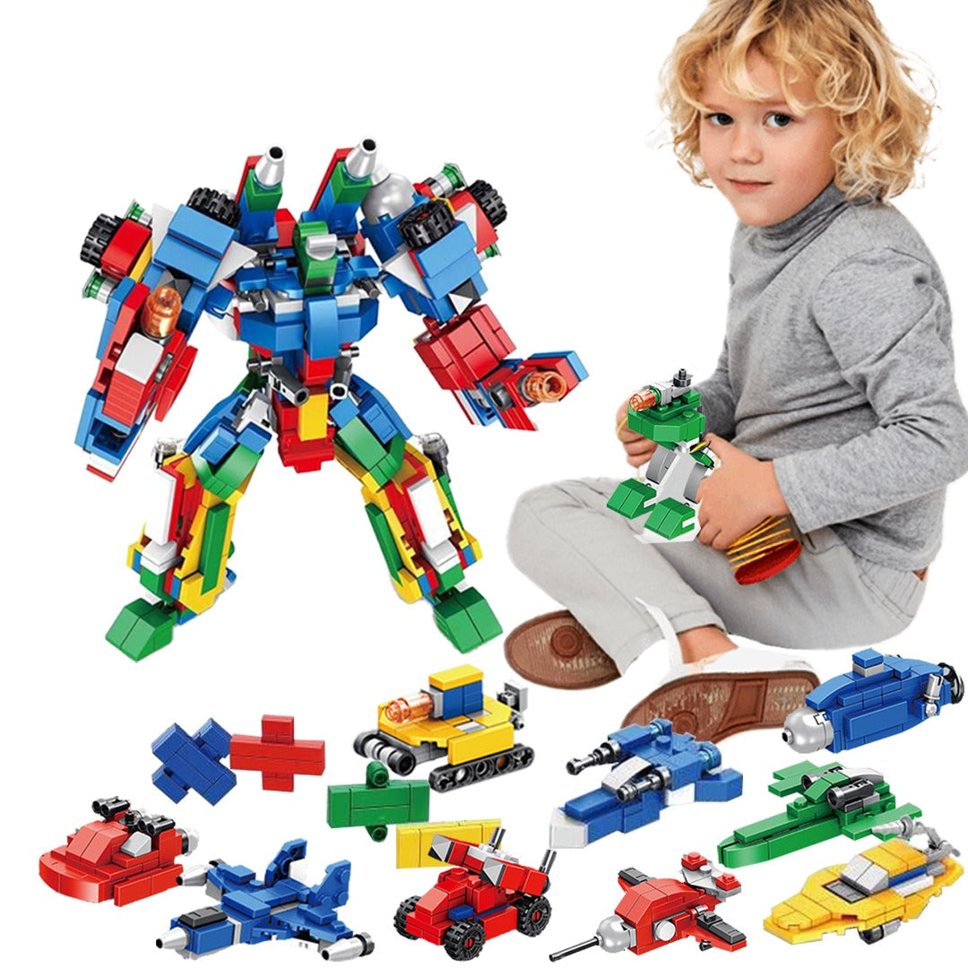 Transforming Robot truck air plane 12 IN 1 Set, 570 pcs Kids Toy Blocks Construction Building block Engineering Vehicles Toy Education Kit, Cars Convert to Mega Robot