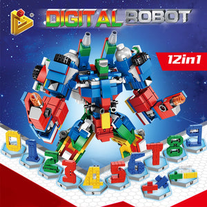 Transforming Robot truck air plane 12 IN 1 Set, 570 pcs Kids Toy Blocks Construction Building block Engineering Vehicles Toy Education Kit, Cars Convert to Mega Robot