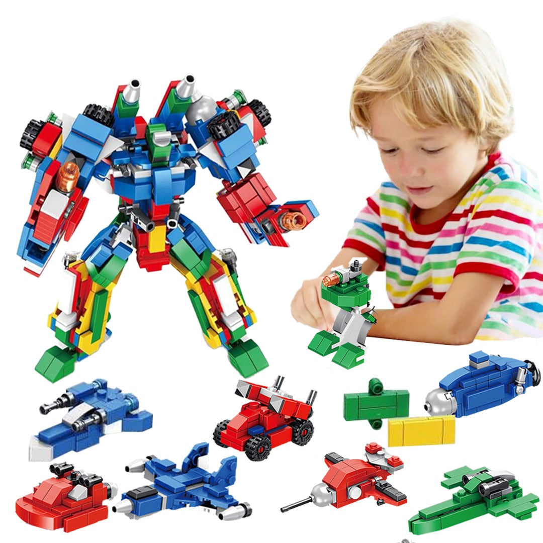 Transforming Robot truck air plane 12 IN 1 Set, 570 pcs Kids Toy Blocks Construction Building block Engineering Vehicles Toy Education Kit, Cars Convert to Mega Robot