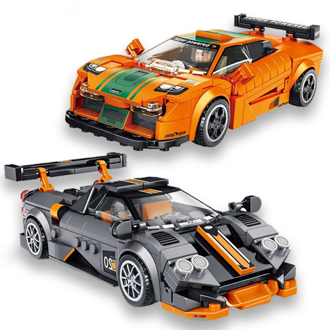 Coo11 Sports Car Orange Building Blocks 345 PCS, Assembled Sports Car Building Kit and Engineering Toy, Adult Collectible Sports Car Technique, Racing Sports Car Model