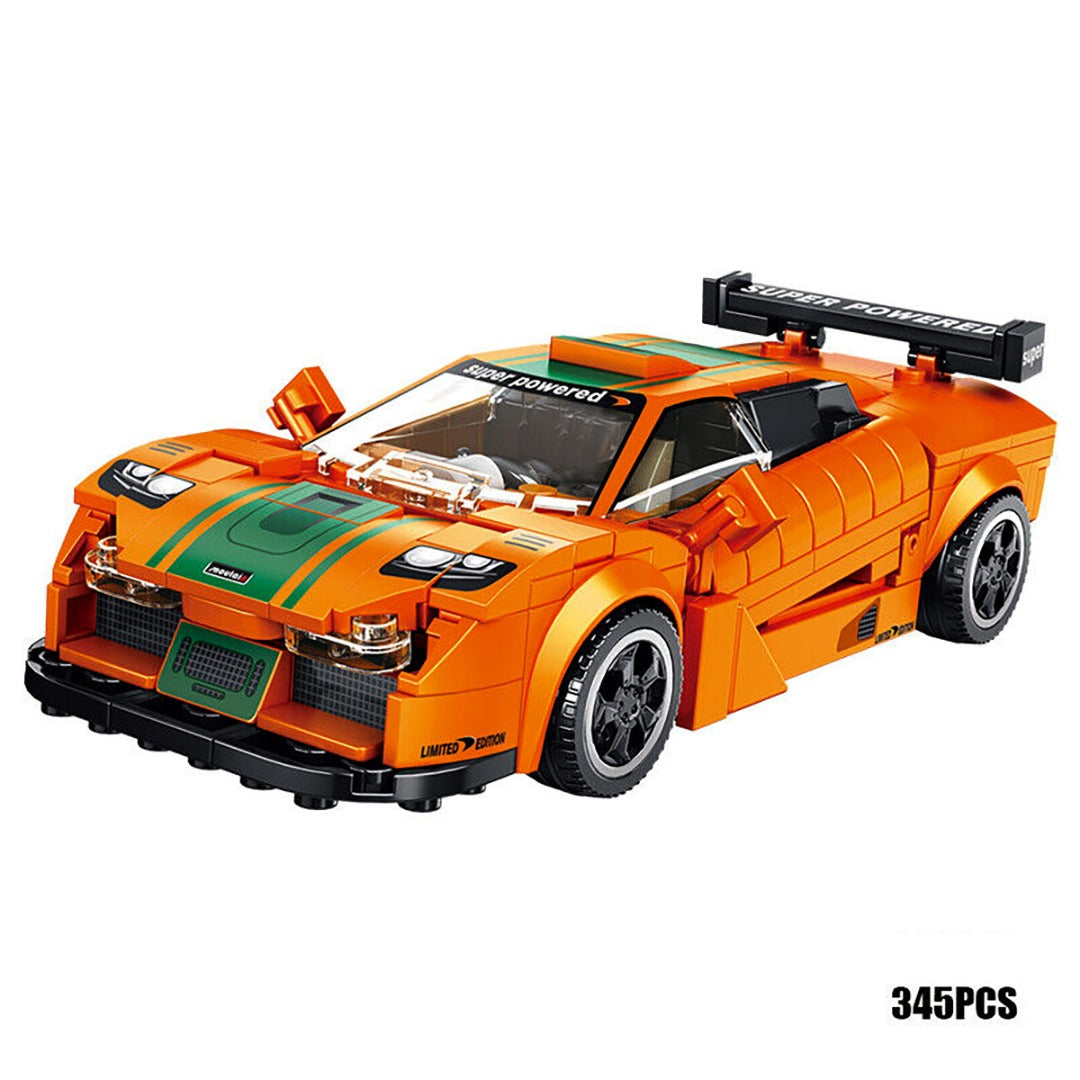 Coo11 Sports Car Orange Building Blocks 345 PCS, Assembled Sports Car Building Kit and Engineering Toy, Adult Collectible Sports Car Technique, Racing Sports Car Model