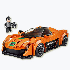 Coo11 Sports Car Orange Building Blocks 345 PCS, Assembled Sports Car Building Kit and Engineering Toy, Adult Collectible Sports Car Technique, Racing Sports Car Model