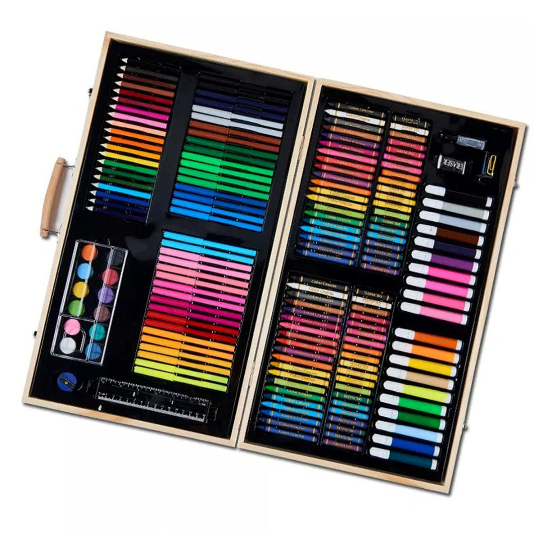 Coo11 180 PCS Drawing Art Markers Brush Pen Set Kids Gift with Wooden Box Package Watercolor Art Sets Office Stationery Supplies Gift Water Color Markers for Boys Girls Toddlers