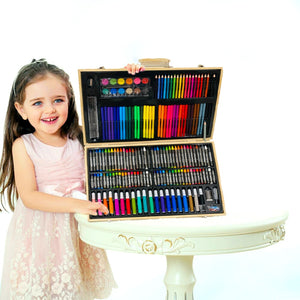 Coo11 180 PCS Drawing Art Markers Brush Pen Set Kids Gift with Wooden Box Package Watercolor Art Sets Office Stationery Supplies Gift Water Color Markers for Boys Girls Toddlers