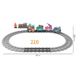 Coo11 Cross-Border Rail Small Train Electric Train Track Toy Car Playset Children's Toy Train Electric Lighting Cartoon Engineering Rail Car Toys for Kids Baby Toy Cars for Toddler