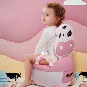 Coo11 Cow Design Portable Potty Training Toilet Seat for Boys and Girls, Anti-Slip, Lightweight, Suitable for 3+ Years, Convenient for Travelling, Easy to Clean, Portable, Perfect for Kids