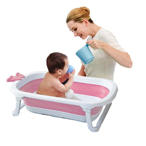 Coo11 Baby Foldable Bath Tub, Portable Safe Shower, Non-Slip Support Leg for Newborn & Toddler, Lightweight, Convenient for Travelling, Easy to Carry, Perfect Gift for Children