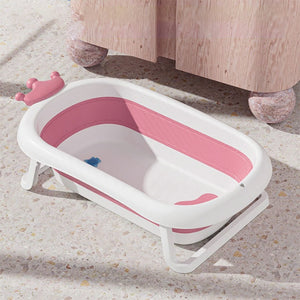 Coo11 Baby Foldable Bath Tub, Portable Safe Shower, Non-Slip Support Leg for Newborn & Toddler, Lightweight, Convenient for Travelling, Easy to Carry, Perfect Gift for Children