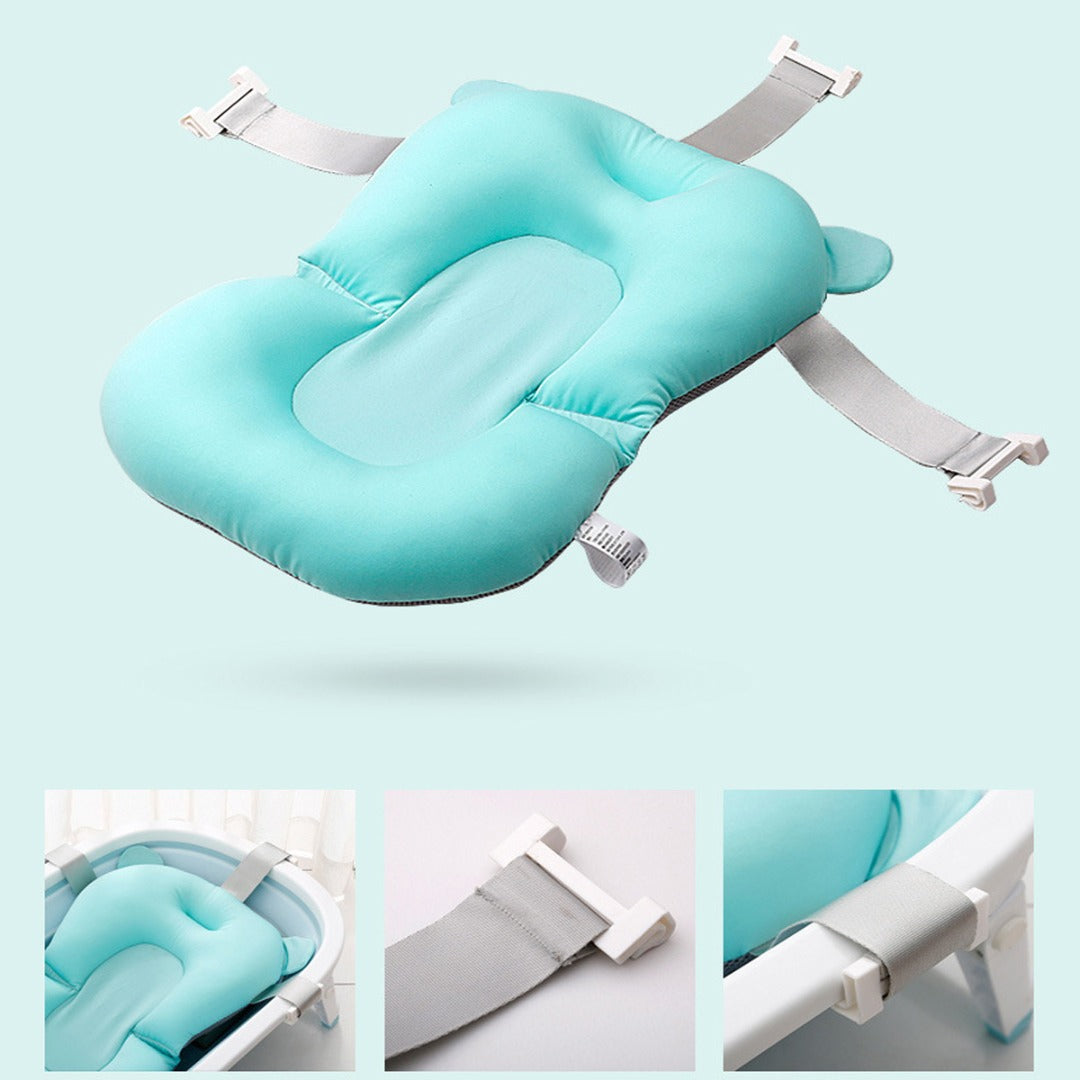 Coo11 Universal Newborn Baby Bath Pad, Floating Soft Baby Bath Pillow Adjustable Non-Slip Bath Seat Pad Bath Cushion for Bathtub for 0-18 Months Newborn Baby