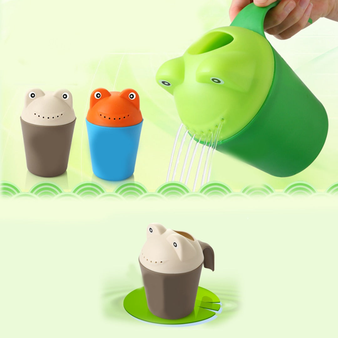 Coo11 Baby Frog Design Bath Rinse Cup, Shower Head Wash Hair Cup, Baby Shower Toys, Eye Protection Cup, Easy to Use, Lightweight, Portable, Suitable for Newborn & Toddler, Perfect Gift