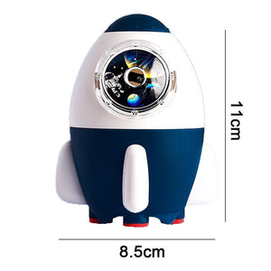 Coo11 Kids Rocket Design Pencil Sharpener, Kinder garden Hand-Crank Cute Primary School Fun, Multifunctional, Easy Sharpening, Stationery Gift for Boys & Girls, Suitable for 3+ (Blue)