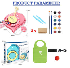 Pottery Wheel for Kids  Pottery Studio, Pottery Station for Beginner, Pottery Cool Wheel Kit with Foot Pedal, Electric Ceramic Machine Tool Set, DIY Arts and Crafts Toys for Kids