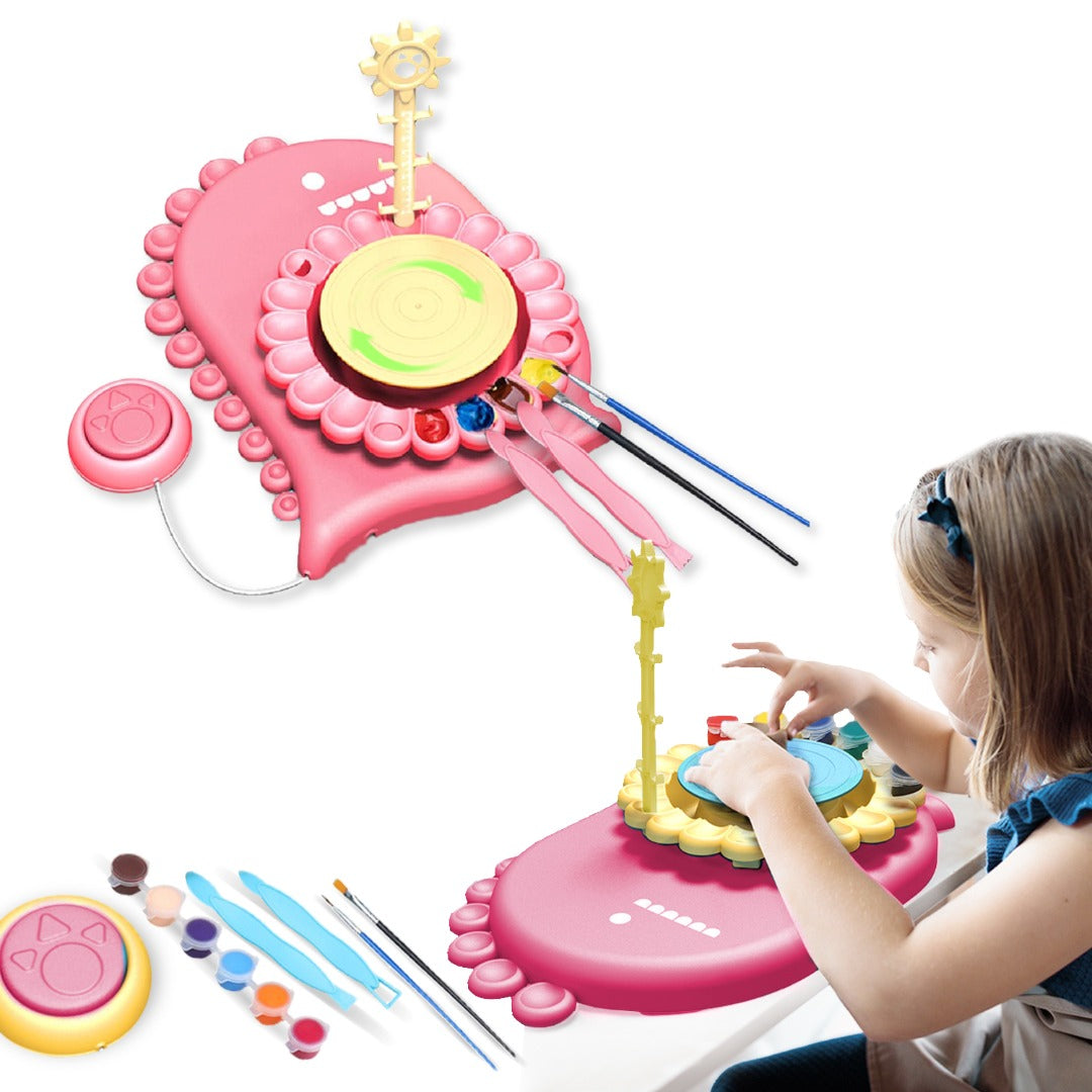 Pottery Wheel for Kids  Pottery Studio, Pottery Station for Beginner, Pottery Cool Wheel Kit with Foot Pedal, Electric Ceramic Machine Tool Set, DIY Arts and Crafts Toys for Kids