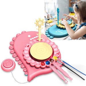 Pottery Wheel for Kids  Pottery Studio, Pottery Station for Beginner, Pottery Cool Wheel Kit with Foot Pedal, Electric Ceramic Machine Tool Set, DIY Arts and Crafts Toys for Kids