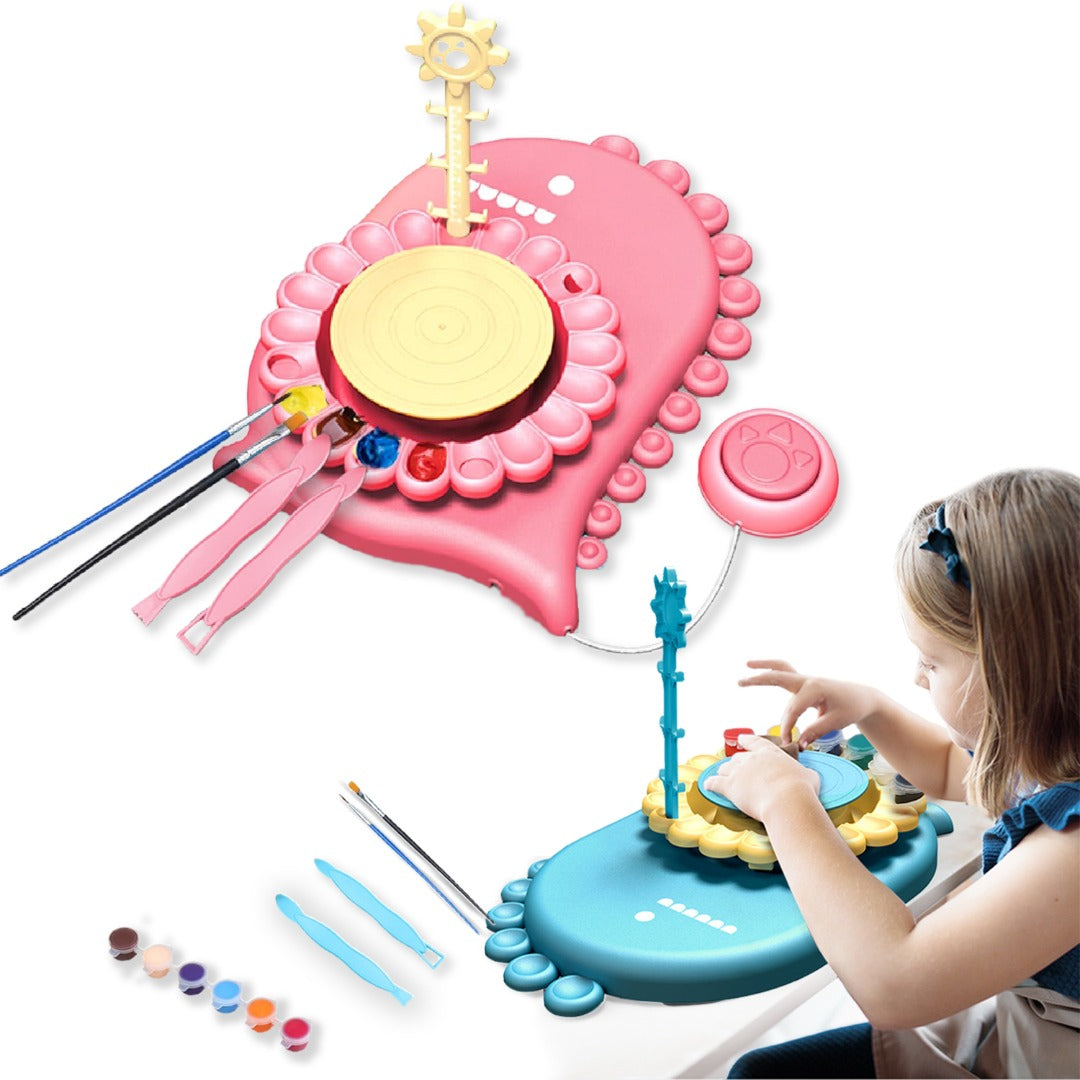 Pottery Wheel for Kids  Pottery Studio, Pottery Station for Beginner, Pottery Cool Wheel Kit with Foot Pedal, Electric Ceramic Machine Tool Set, DIY Arts and Crafts Toys for Kids