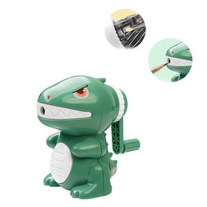 Coo11 Kids Dinosaur Design Pencil Sharpener, Kinder garden Hand-Crank Cute Primary School Fun, Multifunctional, Easy Sharpening, Stationery Gift for Boys & Girls, Suitable for 3+ (Green)