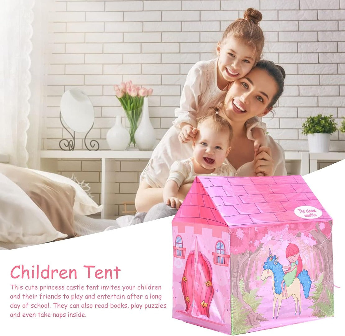 Coo11 Pretent Play Children's Play House, Princess Castle Tent House with Goat Design, Creating Personal Play Space, Indoor & Outdoor Games Toys for Girls 3 Years and up (Pink)