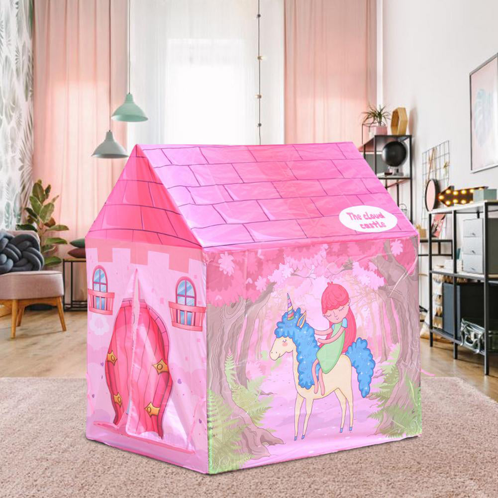 Coo11 Pretent Play Children's Play House, Princess Castle Tent House with Goat Design, Creating Personal Play Space, Indoor & Outdoor Games Toys for Girls 3 Years and up (Pink)