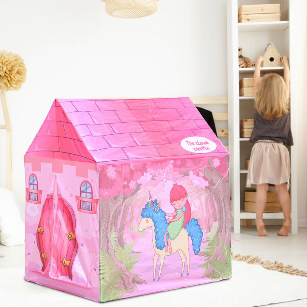 Coo11 Pretent Play Children's Play House, Princess Castle Tent House with Goat Design, Creating Personal Play Space, Indoor & Outdoor Games Toys for Girls 3 Years and up (Pink)