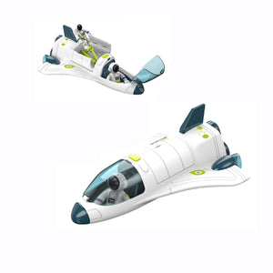 Coo11 4 in 1 Space Shuttle Model Toys, Rocket Adventures Game Toys for Childrens Spaceship Astronauts Rover Exploration Vehicle for 6, 7, or 9 Years Old.