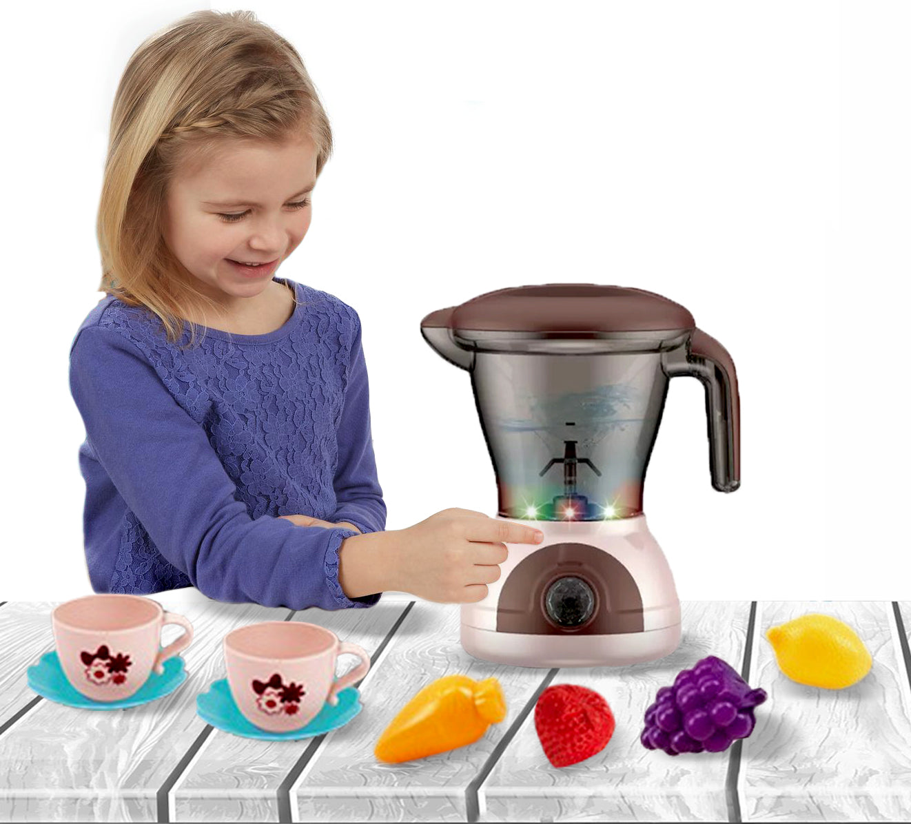 Blender Toy Kitchen Smoothie Machine Play Kitchen Accessories for Kids 